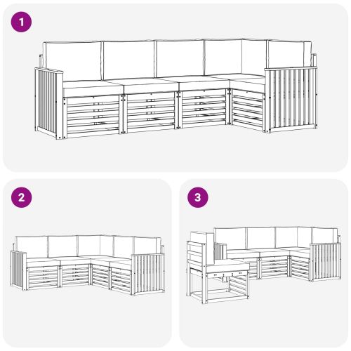 Комплект дивани за открито 5 pcs Бяло и антрацит