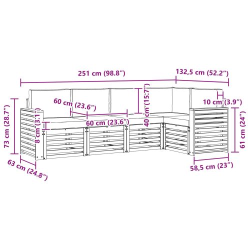 Комплект дивани за открито 5 pcs Бяло и антрацит