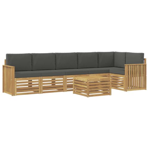 Комплект дивани за открито 7 pcs Бяло и антрацит