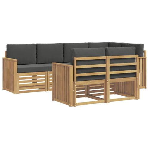 Комплект дивани за открито 7 pcs Бяло и антрацит