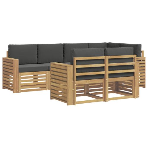 Комплект дивани за открито 7 pcs Бяло и антрацит