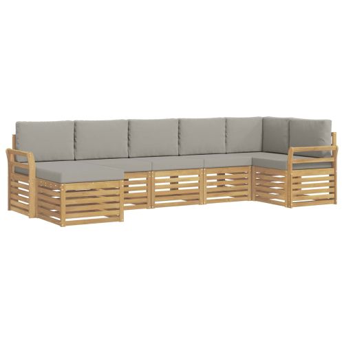 Комплект дивани за открито 7 pcs Бяло и светлосиво