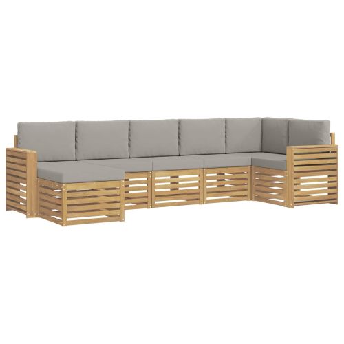 Комплект дивани за открито 7 pcs Бяло и светлосиво