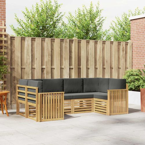 Комплект дивани за открито 6 pcs Бяло и антрацит