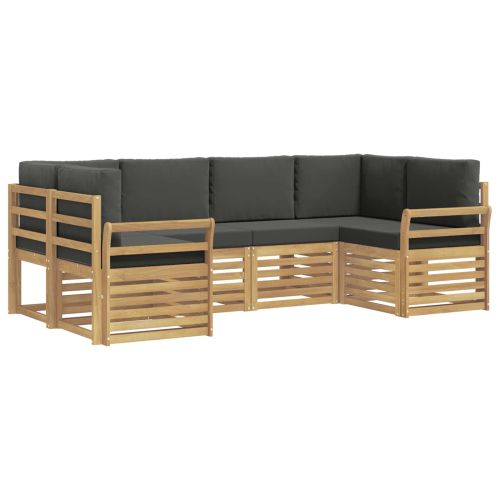 Комплект дивани за открито 6 pcs Бяло и антрацит