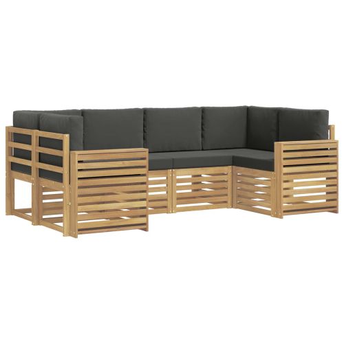 Комплект дивани за открито 6 pcs Бяло и антрацит