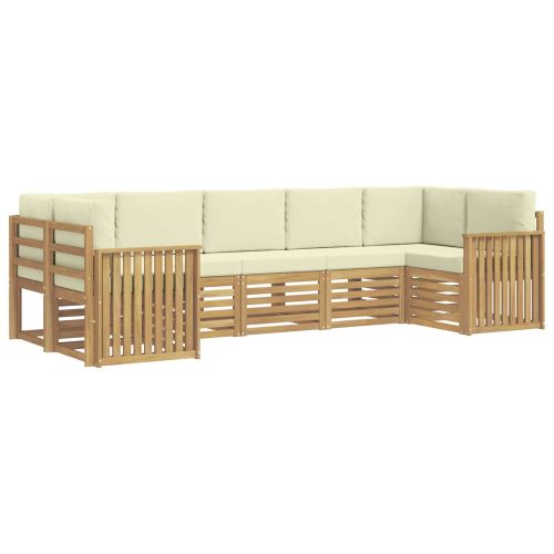 Комплект дивани за открито 7 pcs Бяло и кремаво