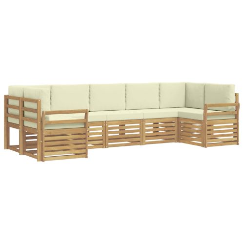 Комплект дивани за открито 7 pcs Бяло и кремаво