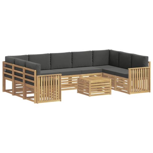 Комплект дивани за открито 10 pcs Бяло и антрацит
