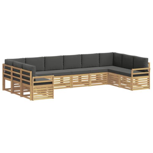 Комплект дивани за открито 10 pcs Бяло и антрацит