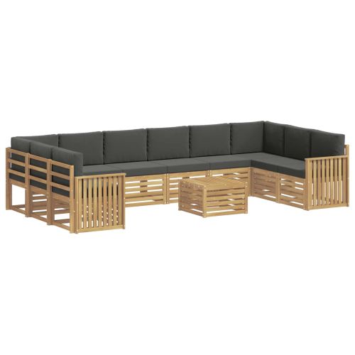Комплект дивани за открито 11 pcs Бяло и антрацит