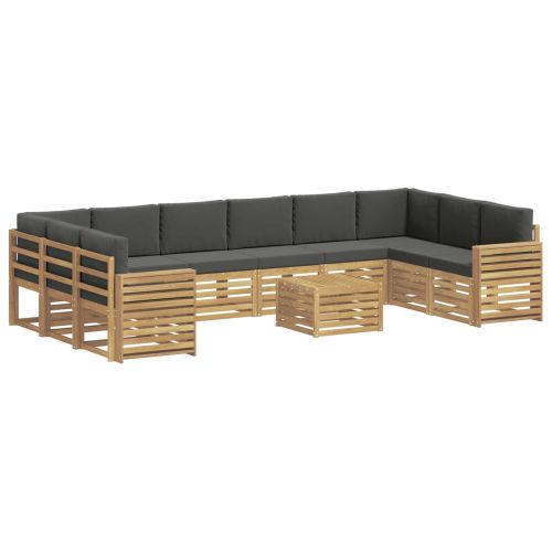 Комплект дивани за открито 11 pcs Бяло и антрацит