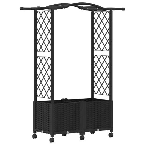 Повдигнато легло с решетка и покривка Черно 125 x 40 x 144 см