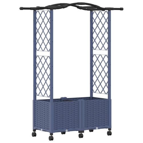Повдигнато легло с решетка и покривка Сиво 125 x 40 x 144 см ПП