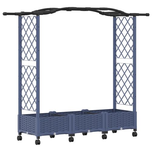 Повдигнато легло с решетка и покривка Сиво 169 x 40 x 129 см ПП