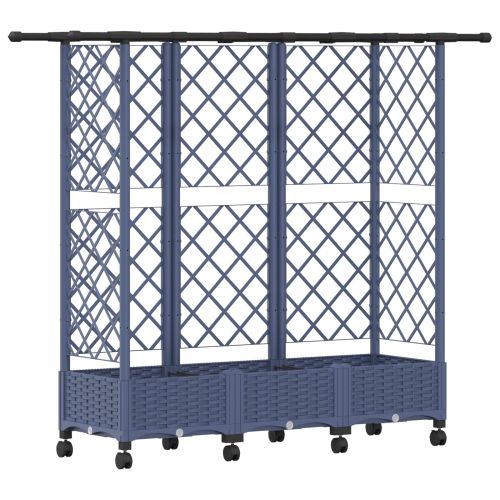 Повдигнато легло с решетка и покривка Сиво 164 x 40 x 127 см ПП