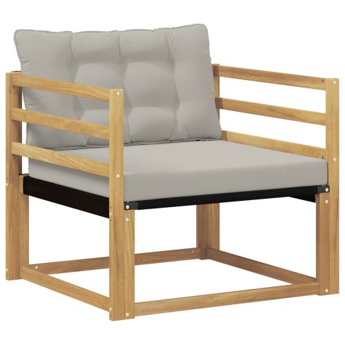 Комплект дивани за открито Солидно акациево дърво и текстилена