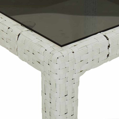Градинска маса Бяло 90 x 90 x 75 cm полиратан