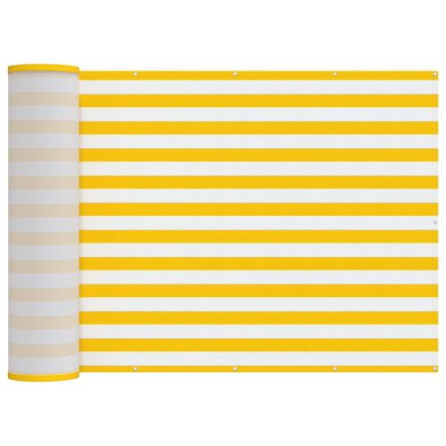 Прозорец за балкон 150 x 800 cm Тъкан с PU покритие Жълт и бял