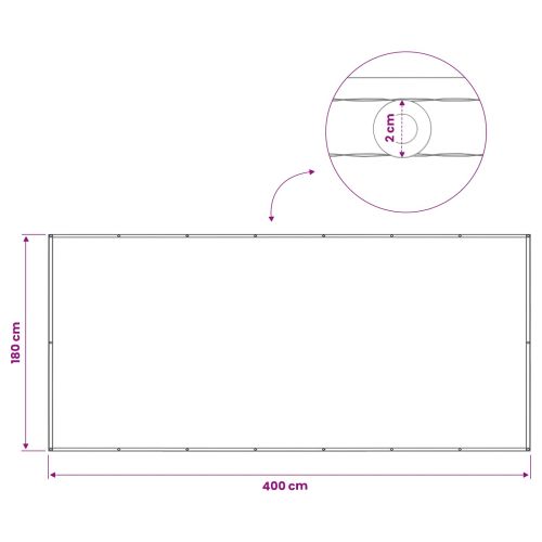 Прозорец за балкон 180 x 400 см Тъкан с PU покритие Оранжево