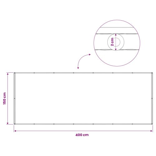 Прозорец за балкон 150 x 400 cm Тъкан с PU покритие