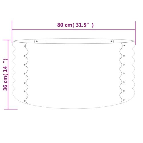 Градински плантер поцинкована стомана 80x80x36 см сив