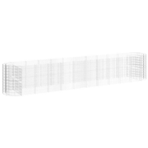 Габион повдигната леха, поцинковано желязо, 600x100x100 cм