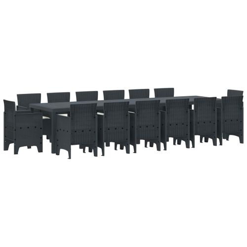 Комплект за хранене в градината 15 pcs Антрацит Ратан Polt