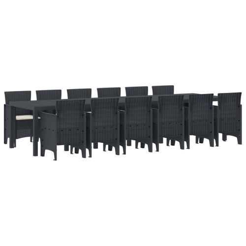 Комплект за хранене в градината 13 pcs Антрацит Ратан Polt