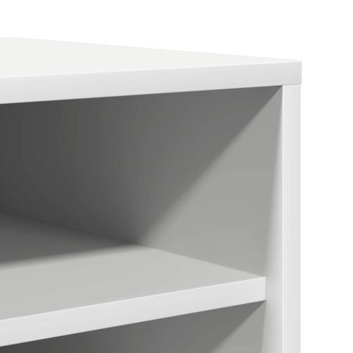 Шкаф за обувки, бял, 60x35x92 см, инженерно дърво