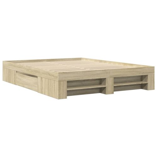 Рамка за легло без матрак сонома дъб 160x200 см инженерно дърво