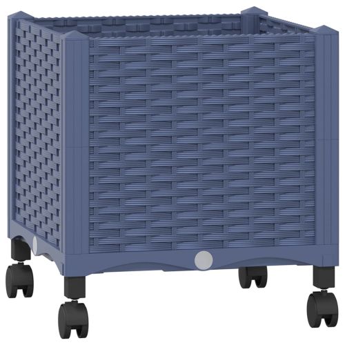 Градинска саксия с колела Синьо сиво 40 x 40 x 48 см ПП