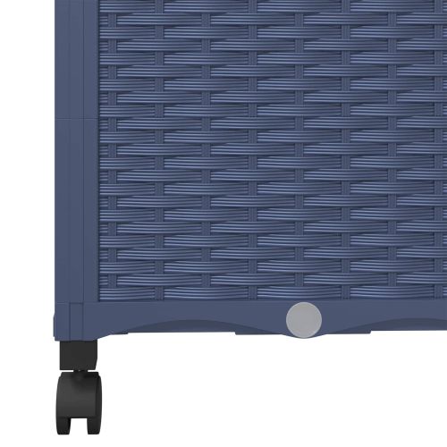 Градински сандък с решетка и колела Синьо сиво 40 x 40 x 146 см