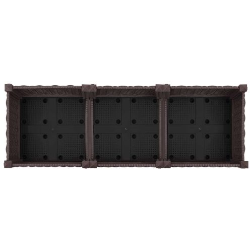 Градинска саксия с колела Кафяво 120 x 40 x 29 см ПП