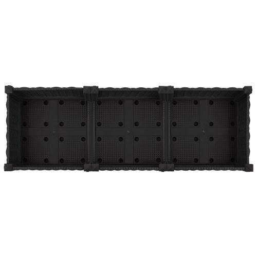 Градинска саксия с колела Черно 120 x 40 x 29 см ПП
