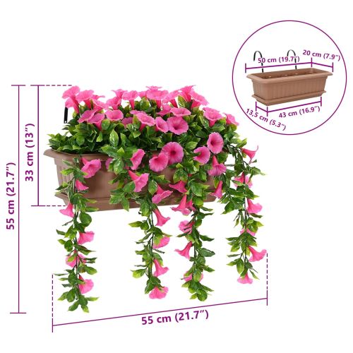 Изкуствени цветя Лилаво червено 55 x 20 x 55 см