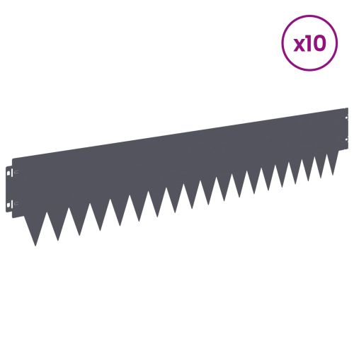 Ограда за трева 10 pcs 103 x 20 см метал Антрацит