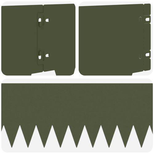 Ограда за трева 20 pcs 103 x 20 см метал Маслиненозелено