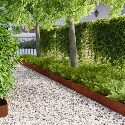 Ограда за трева 30 pcs 103 x 20 см метал Ръждясало