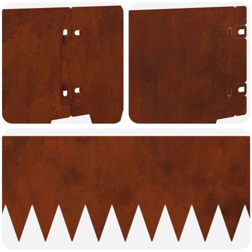Ограда за трева 30 pcs 103 x 20 см метал Ръждясало