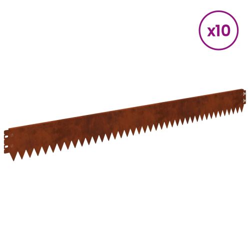 Ограда за трева 10 pcs 103 x 10 см Стомана Ръждясало