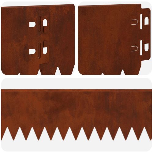 Ограда за трева 50 pcs 103 x 10 см Стомана Ръждясало