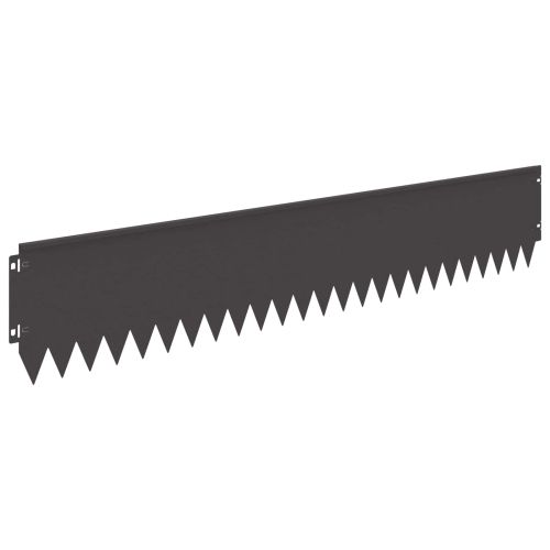 Ограда за трева 10 pcs 103 x 20 см Стомана Черно