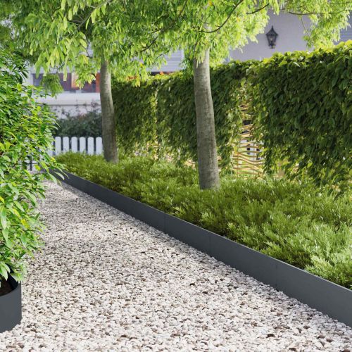 Ограда за трева 20 pcs 103 x 20 см Стомана Антрацит