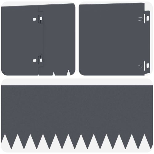 Ограда за трева 20 pcs 103 x 20 см Стомана Антрацит