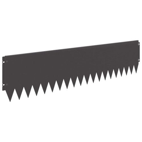 Ограда за трева 10 pcs 103 x 25 см Стомана Черно