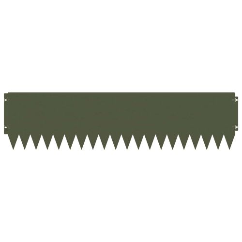 Ограда за трева 10 pcs 103 x 25 см Стомана Маслиненозелено