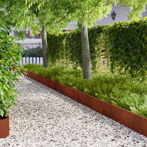 Ограда за трева 20 pcs 103 x 25 см Стомана Ръждясало
