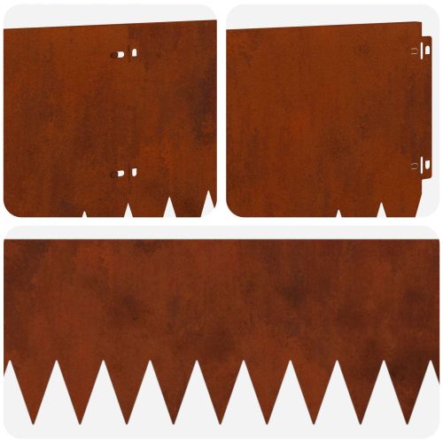 Ограда за трева 20 pcs 103 x 25 см Стомана Ръждясало
