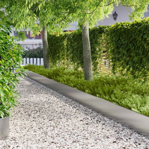 Ограда за трева 10 pcs 103 x 30 см Стомана Сребристо
